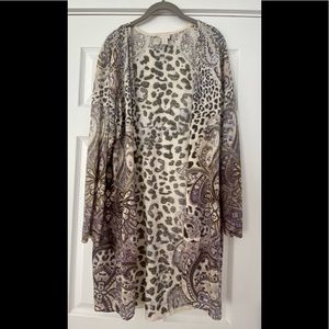 🦒 ANIMAL PRINT OPEN FRON CHICO’S CARDIGAN